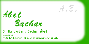 abel bachar business card